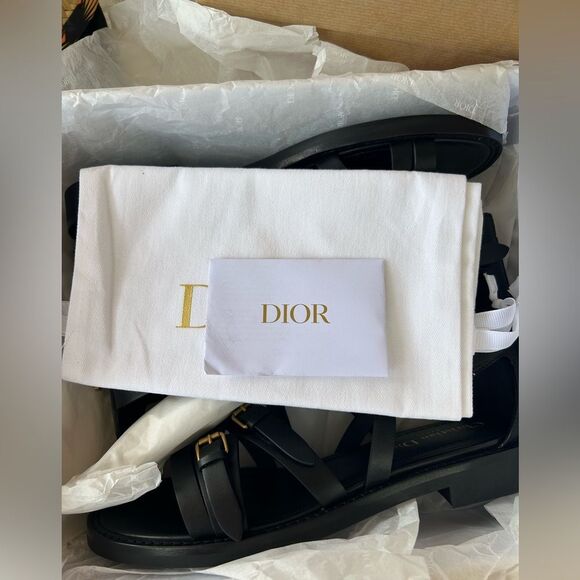 Dior L'amazone Leather Sandal, Black size 38.5EU NIB - Picture 5 of 16